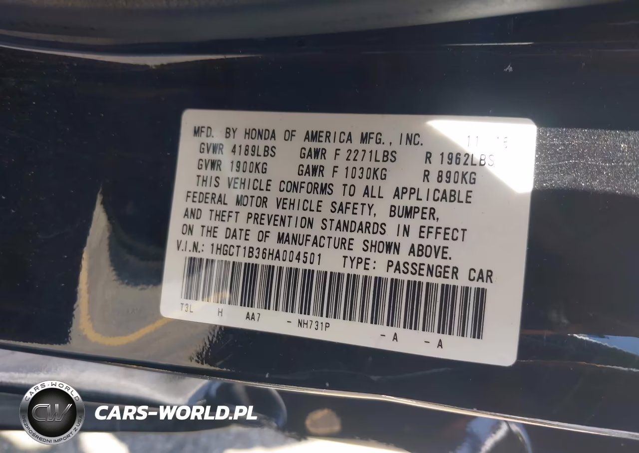 2017 Honda Accord Lx-S VIN:1HGCT1B36HA004501 - 9