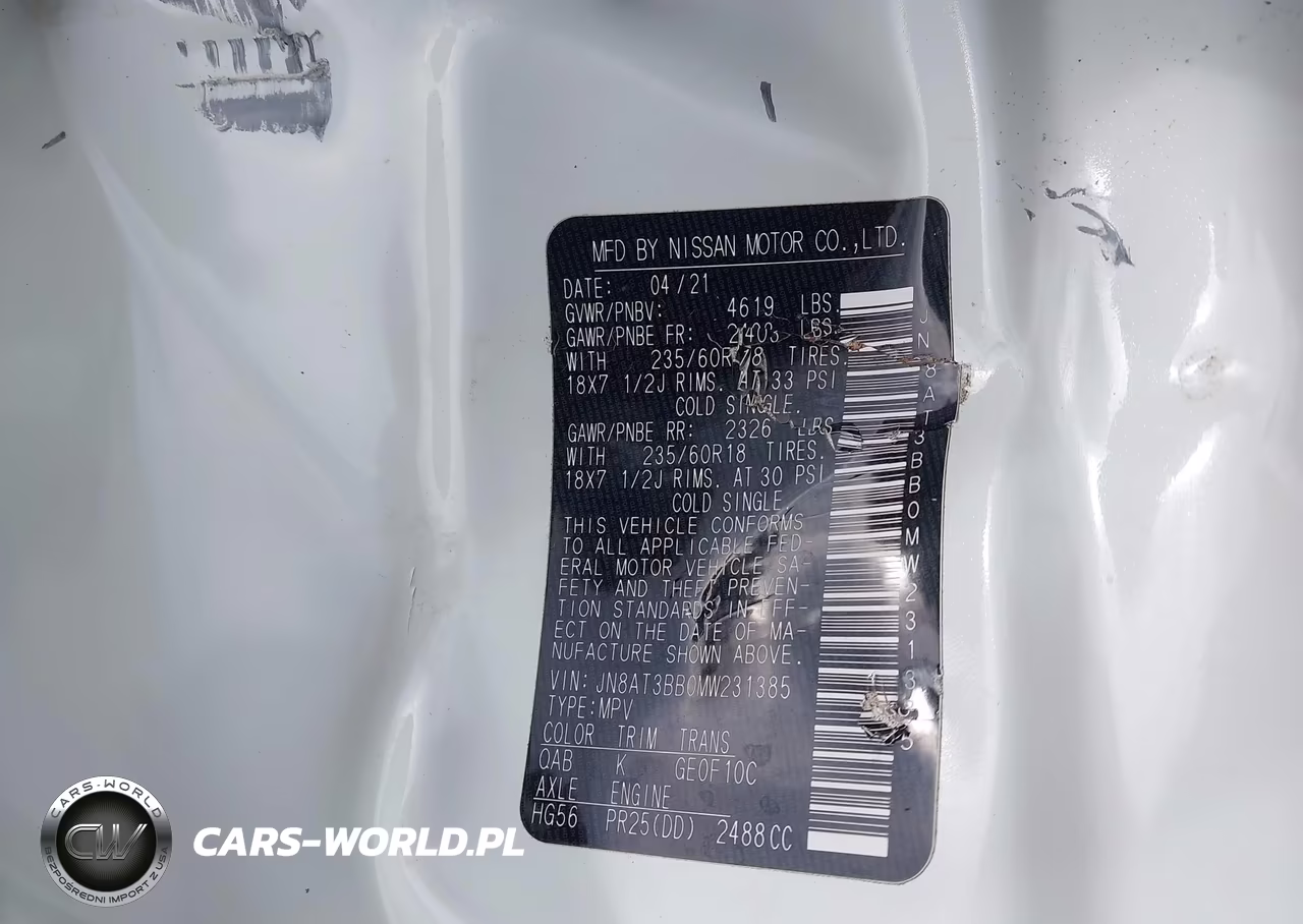 2021 Nissan Rogue Sv Intelligent Awd VIN:JN8AT3BB0MW231385 - 9