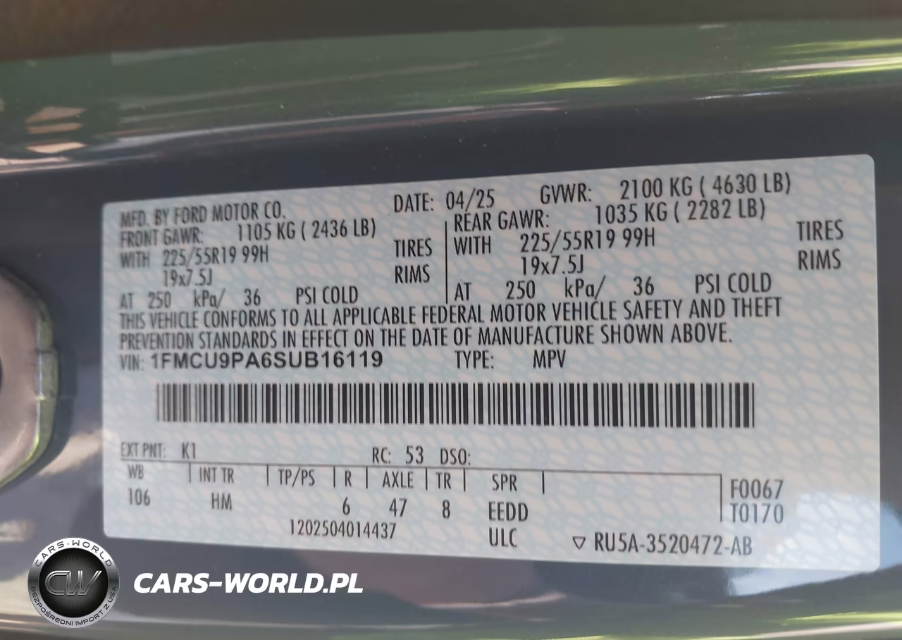 2025 Ford Escape St-Line Elite VIN:1FMCU9PA6SUB16119 - 9