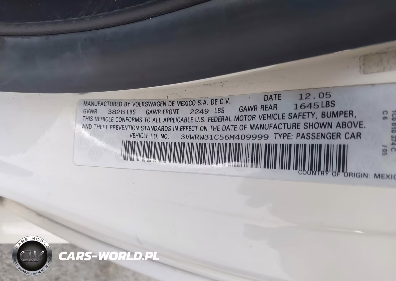 2006 Volkswagen New Beetle 2.5-2.5 (A6) VIN:3VWRW31C56M409999 - 9