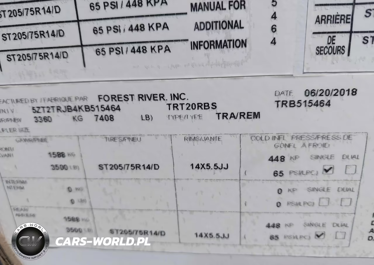 2019 Forest Riv Tracer Bre VIN:5ZT2TRJB4KB515464 - 9