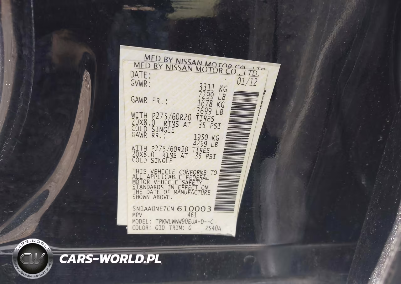 2012 Nissan Armada Platinum VIN:5N1AA0NE7CN610003 - 9