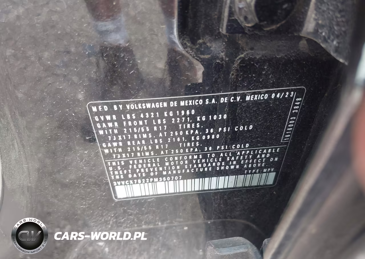 2023 Volkswagen Taos 1.5T S VIN:3VVCX7B22PM350707 - 9