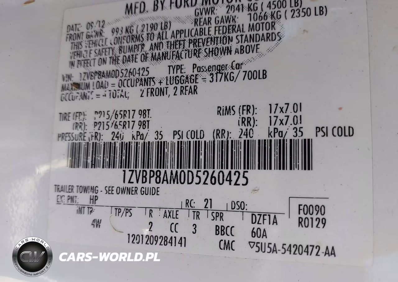 2013 Ford Mustang V6 Premium VIN:1ZVBP8AM0D5260425 - 9