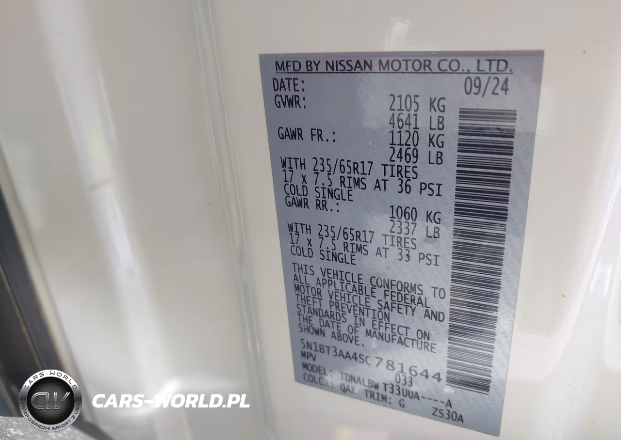 2025 Nissan Rogue S Fwd VIN:5N1BT3AA4SC781644 - 9