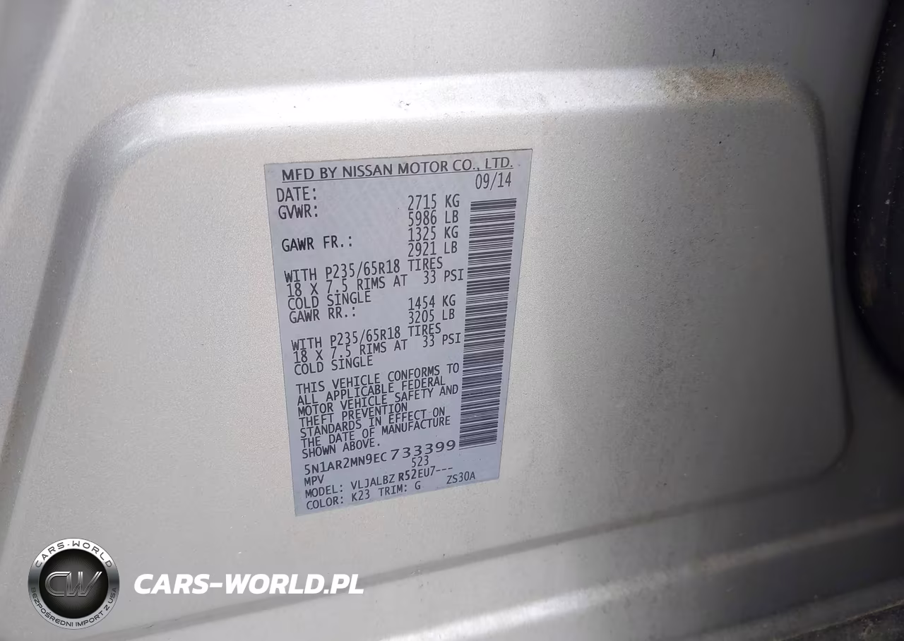 2014 Nissan Pathfinder S VIN:5N1AR2MN9EC733399 - 9