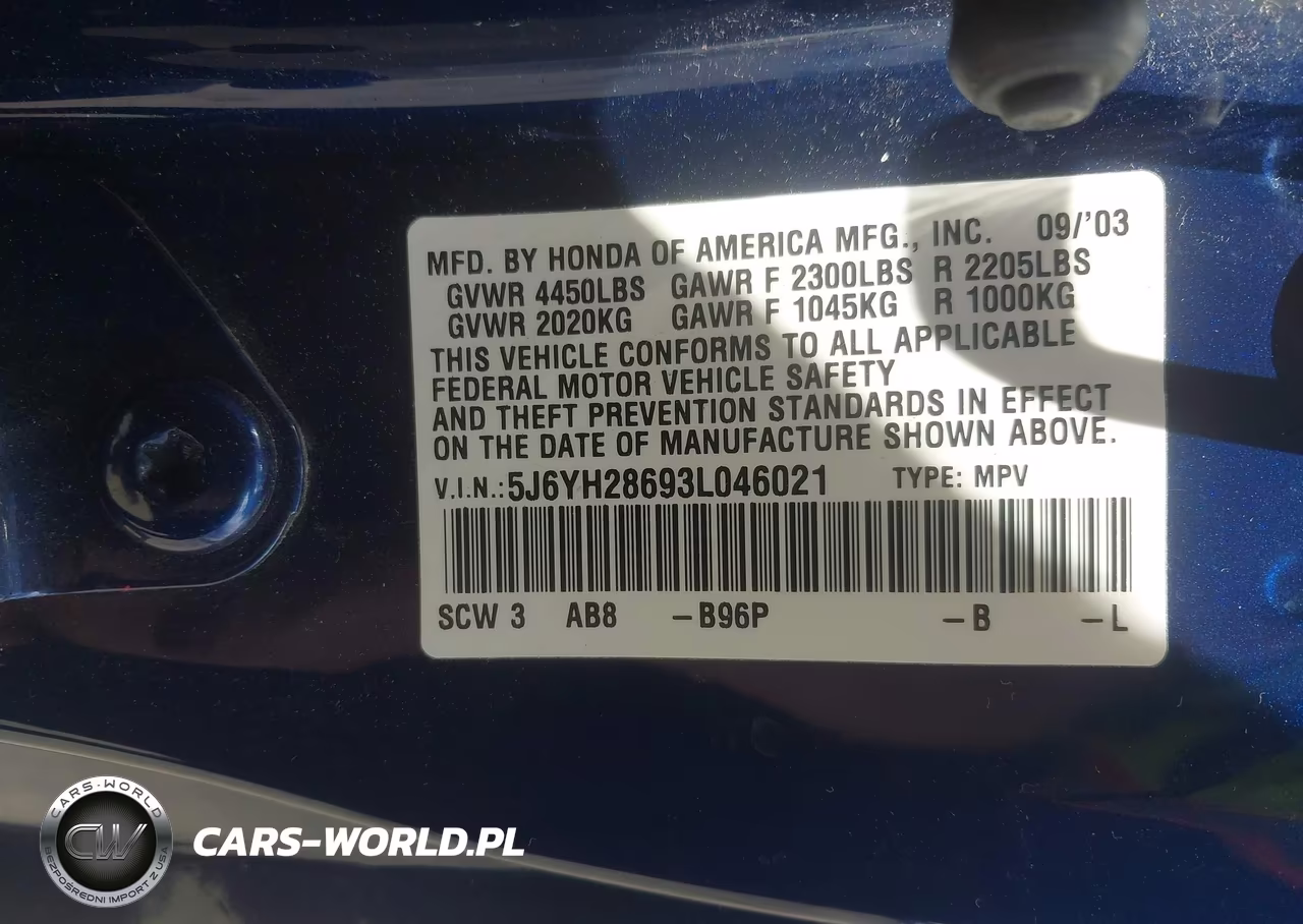 2003 Honda Element Ex VIN:5J6YH28693L046021 - 9