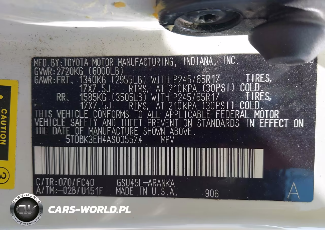 2010 Toyota Highlander Base V6 VIN:5TDBK3EH4AS005574 - 9