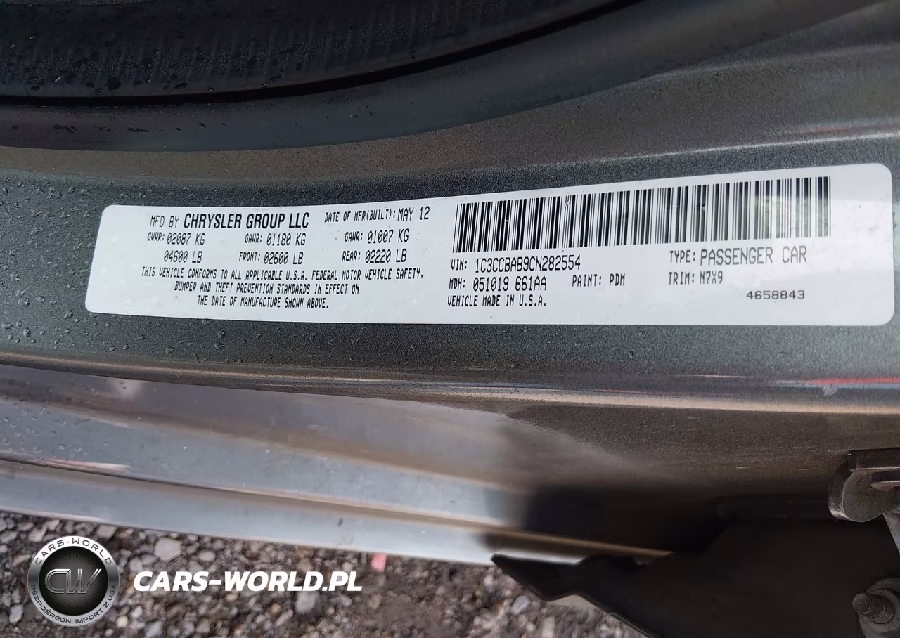 2012 Chrysler 200 Lx VIN:1C3CCBAB9CN282554 - 9