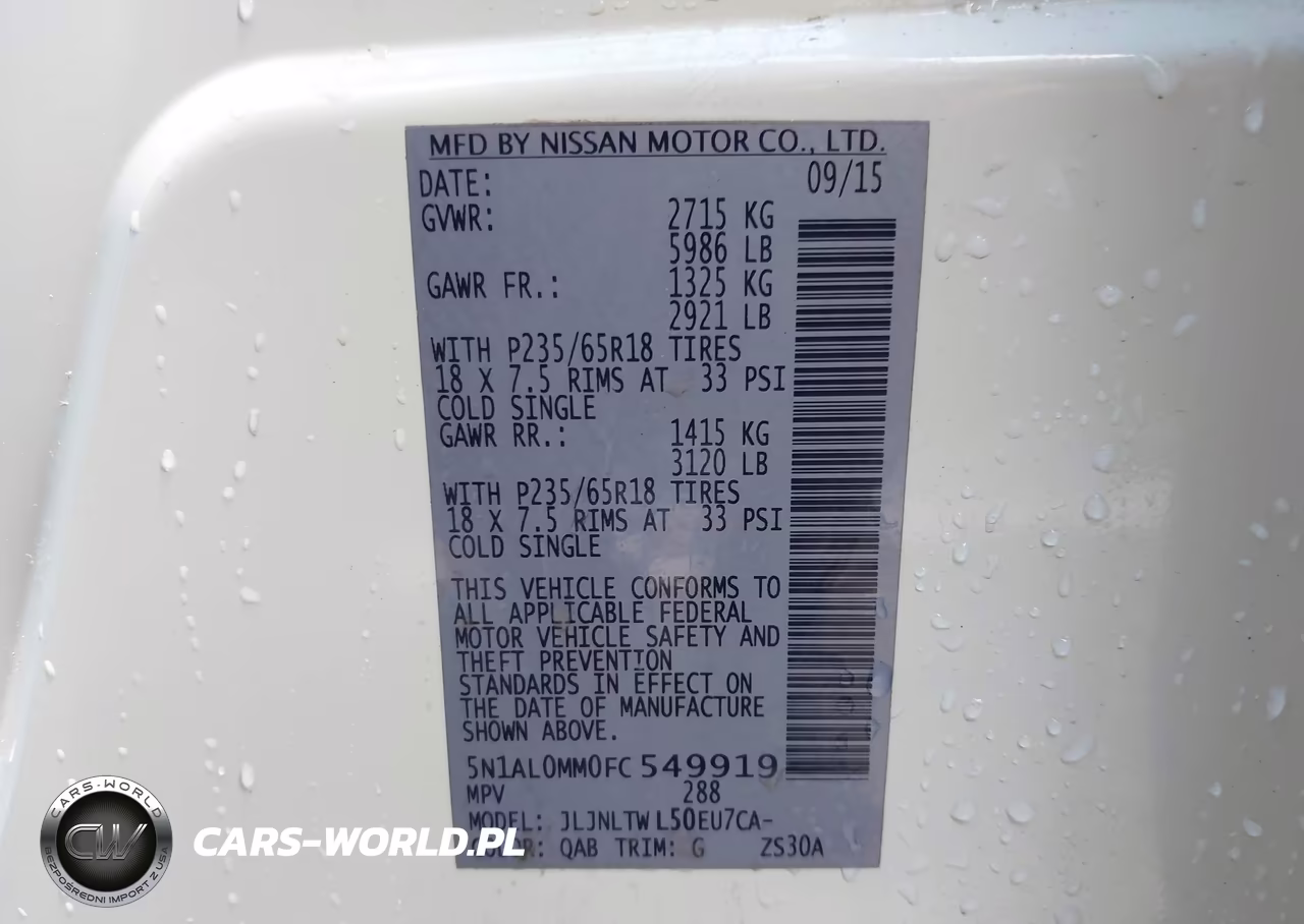 2015 Infiniti Qx60 VIN:5N1AL0MM0FC549919 - 9