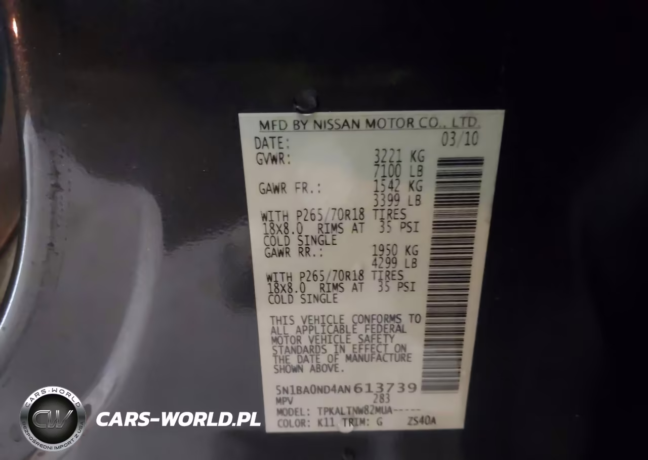2010 Nissan Armada Se VIN:5N1BA0ND4AN613739 - 9