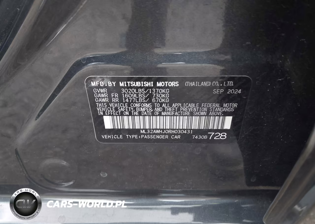 2024 Mitsubishi Mirage Black Edition VIN:ML32AWHJ0RH030431 - 9