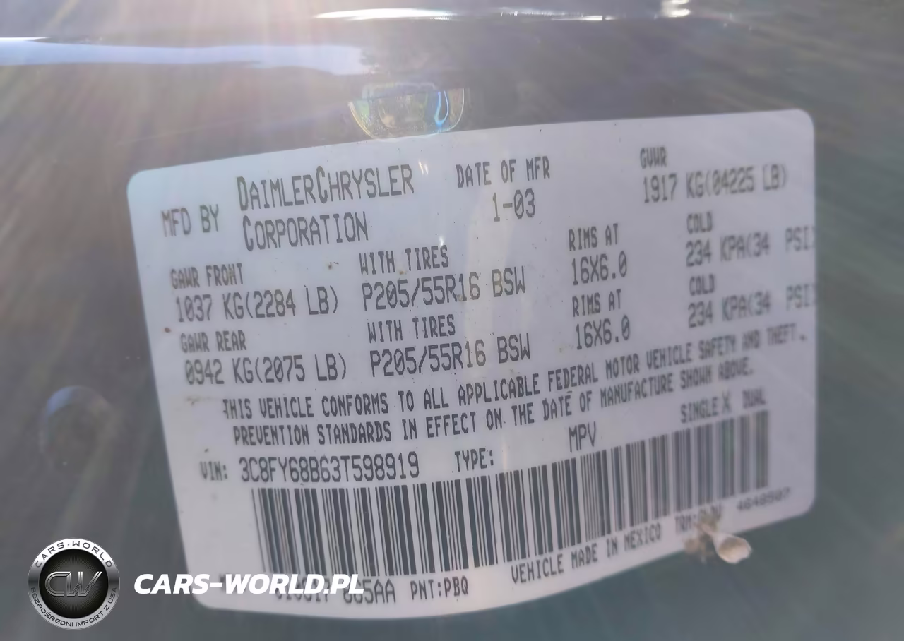 2003 Chrysler Pt Cruiser Limited VIN:3C8FY68B63T598919 - 9