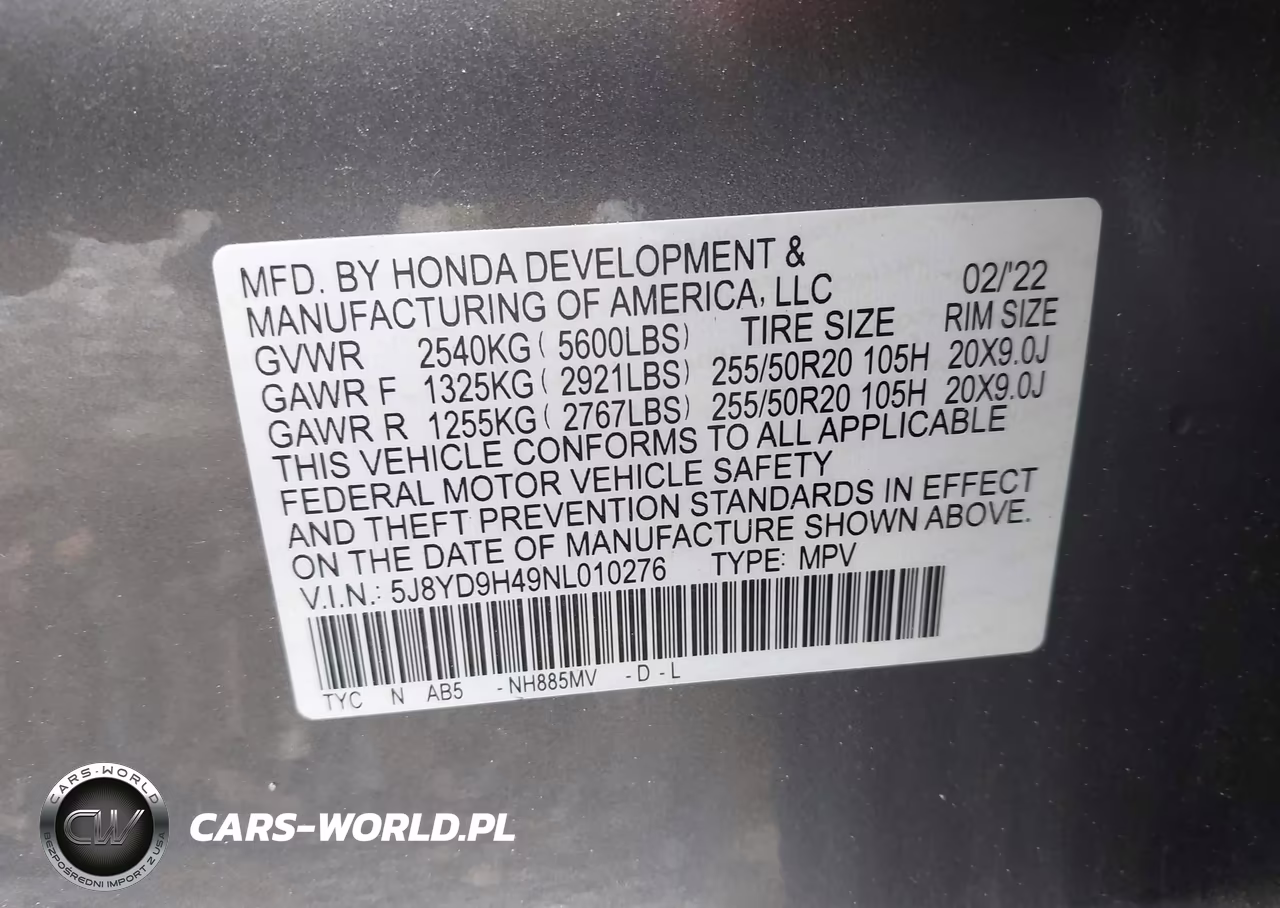 2022 Acura Mdx Technology Package VIN:5J8YD9H49NL010276 - 9