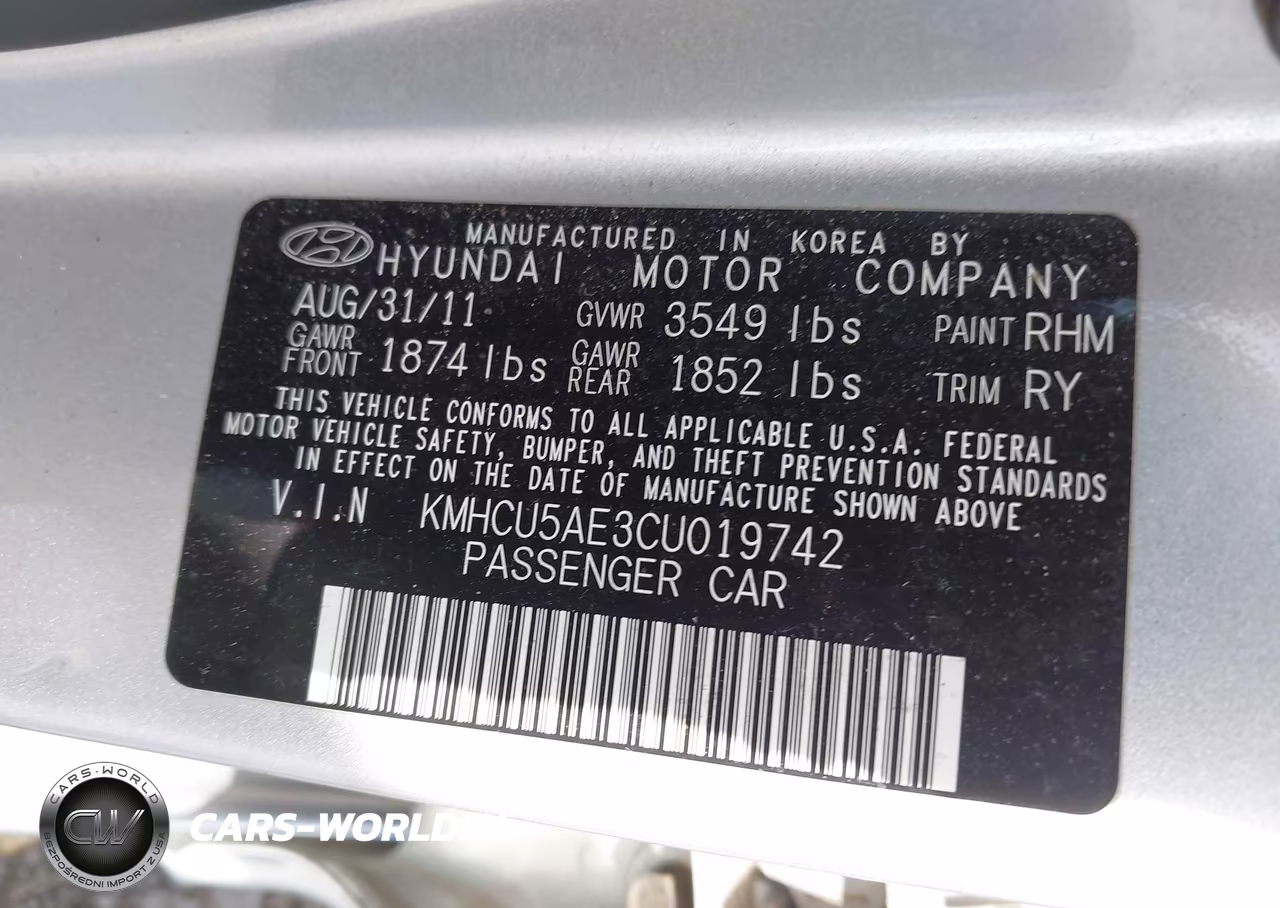 2012 Hyundai Accent Se VIN:KMHCU5AE3CU019742 - 9