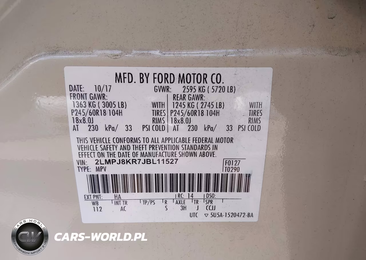 2018 Lincoln Mkx Select VIN:2LMPJ8KR7JBL11527 - 9