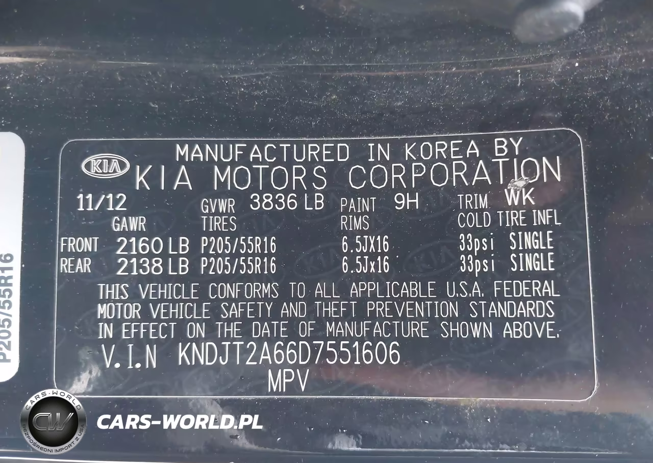 2013 Kia Soul + VIN:KNDJT2A66D7551606 - 9