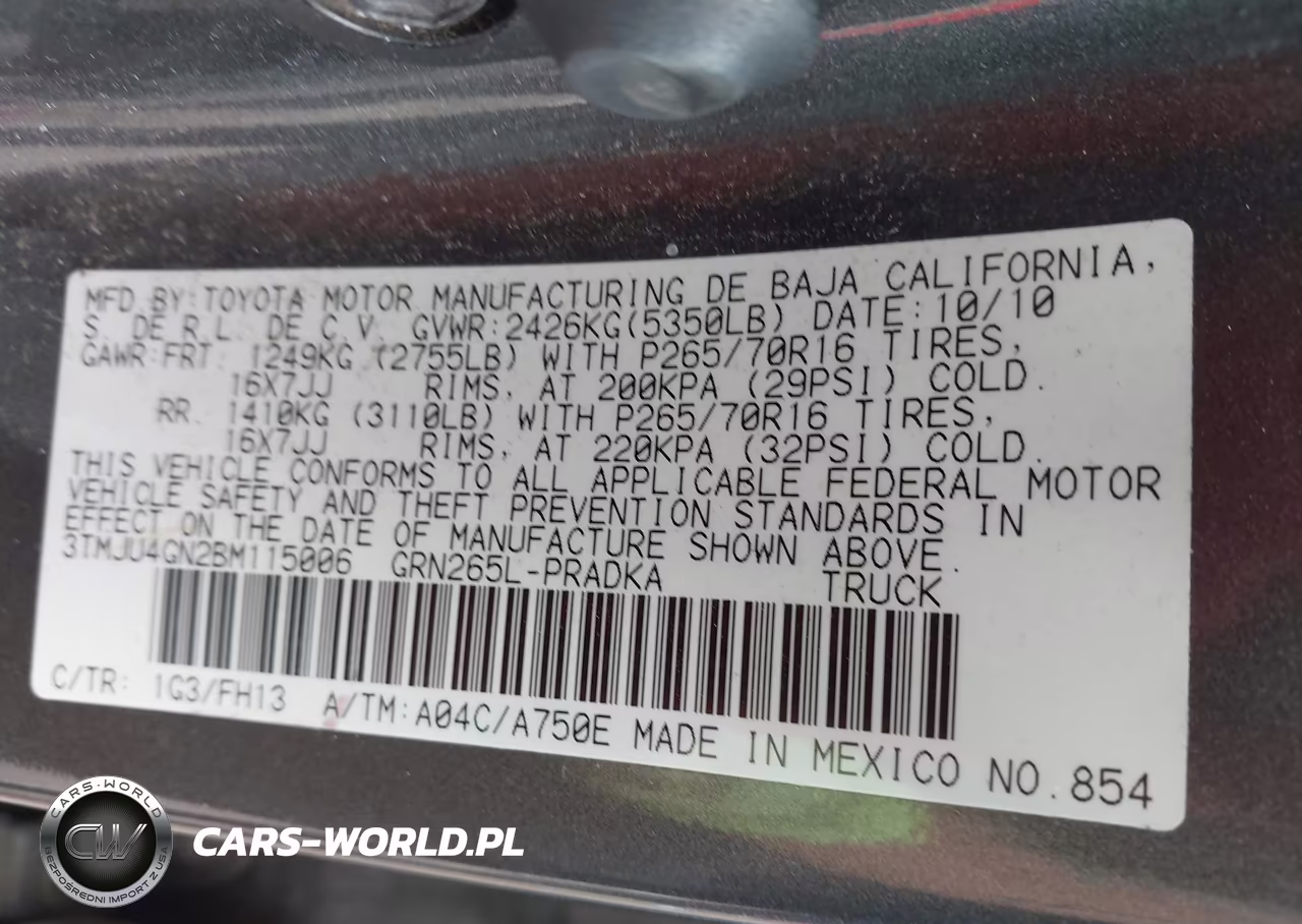 2011 Toyota Tacoma Prerunner V6 VIN:3TMJU4GN2BM115006 - 9