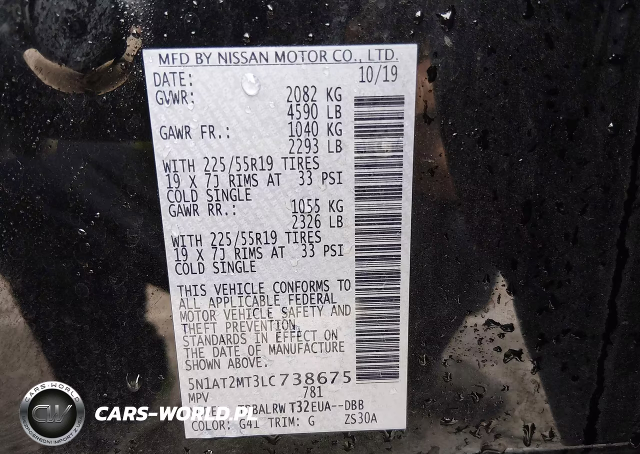 2020 Nissan Rogue Sl Fwd VIN:5N1AT2MT3LC738675 - 9