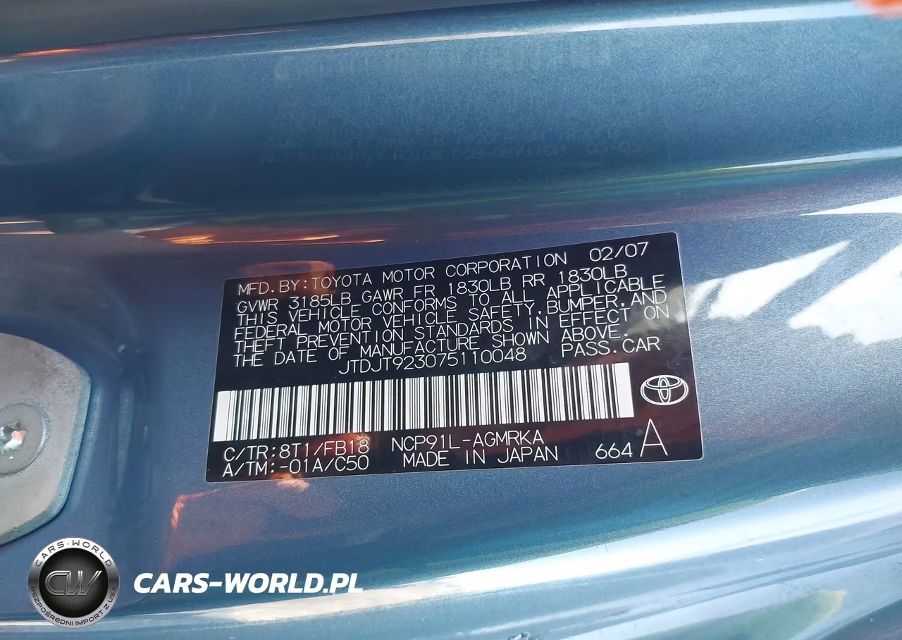 2007 Toyota Yaris VIN:JTDJT923075110048 - 9