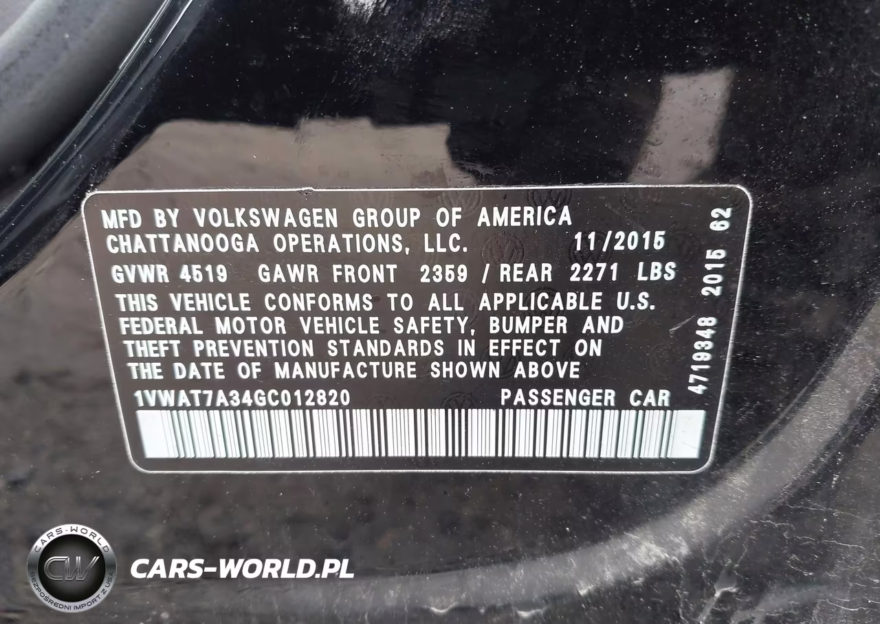 2016 Volkswagen Passat 1.8T R-Line-1.8T S VIN:1VWAT7A34GC012820 - 9