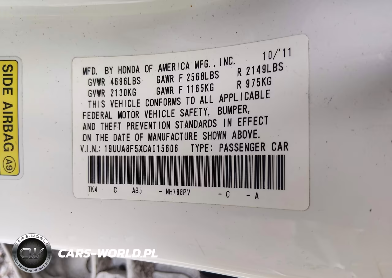 2012 Acura Tl 3.5 VIN:19UUA8F5XCA015606 - 9