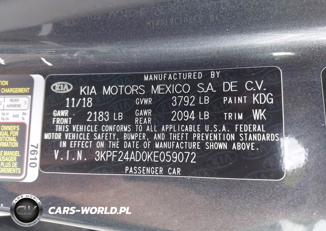 2019 Kia Forte Lxs VIN:3KPF24AD0KE059072 - 9