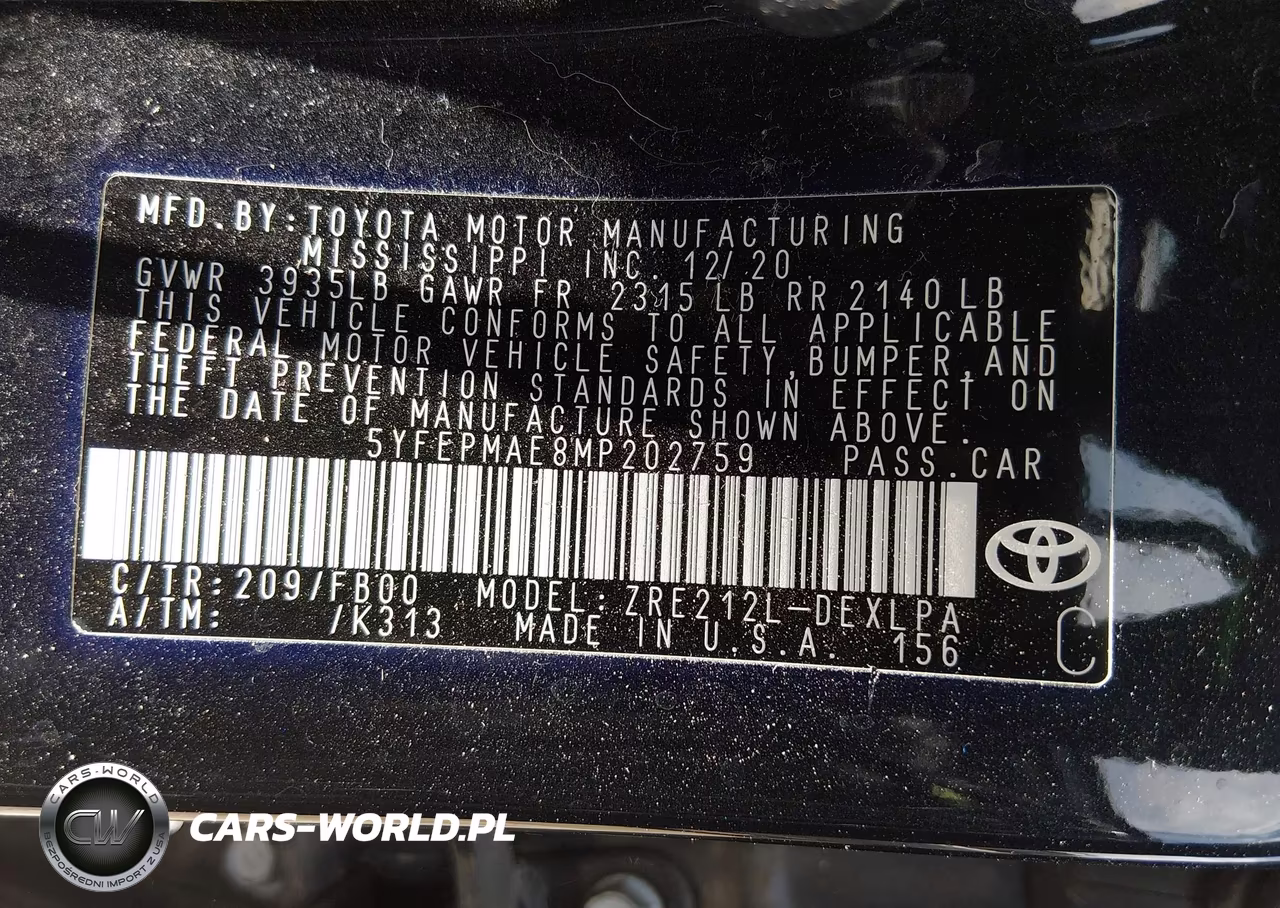 2021 Toyota Corolla Le VIN:5YFEPMAE8MP202759 - 9