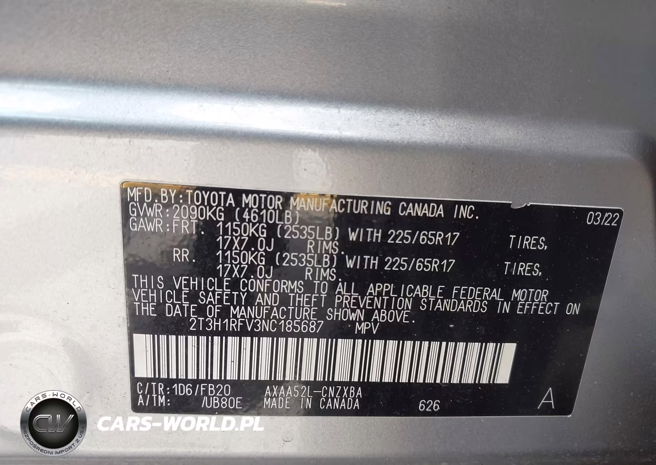 2022 Toyota Rav4 Le VIN:2T3H1RFV3NC185687 - 9
