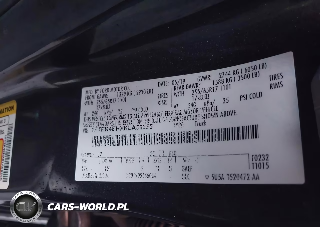 2019 Ford Ranger Xl VIN:1FTER4EHXKLA56255 - 9