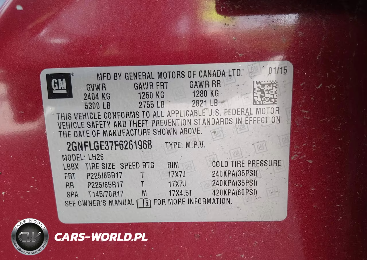 2015 Chevrolet Equinox 2Lt VIN:2GNFLGE37F6261968 - 9