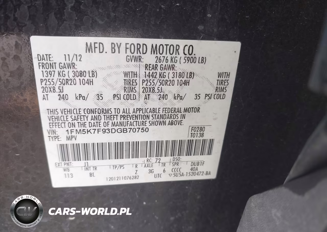 2013 Ford Explorer Limited VIN:1FM5K7F93DGB70750 - 9