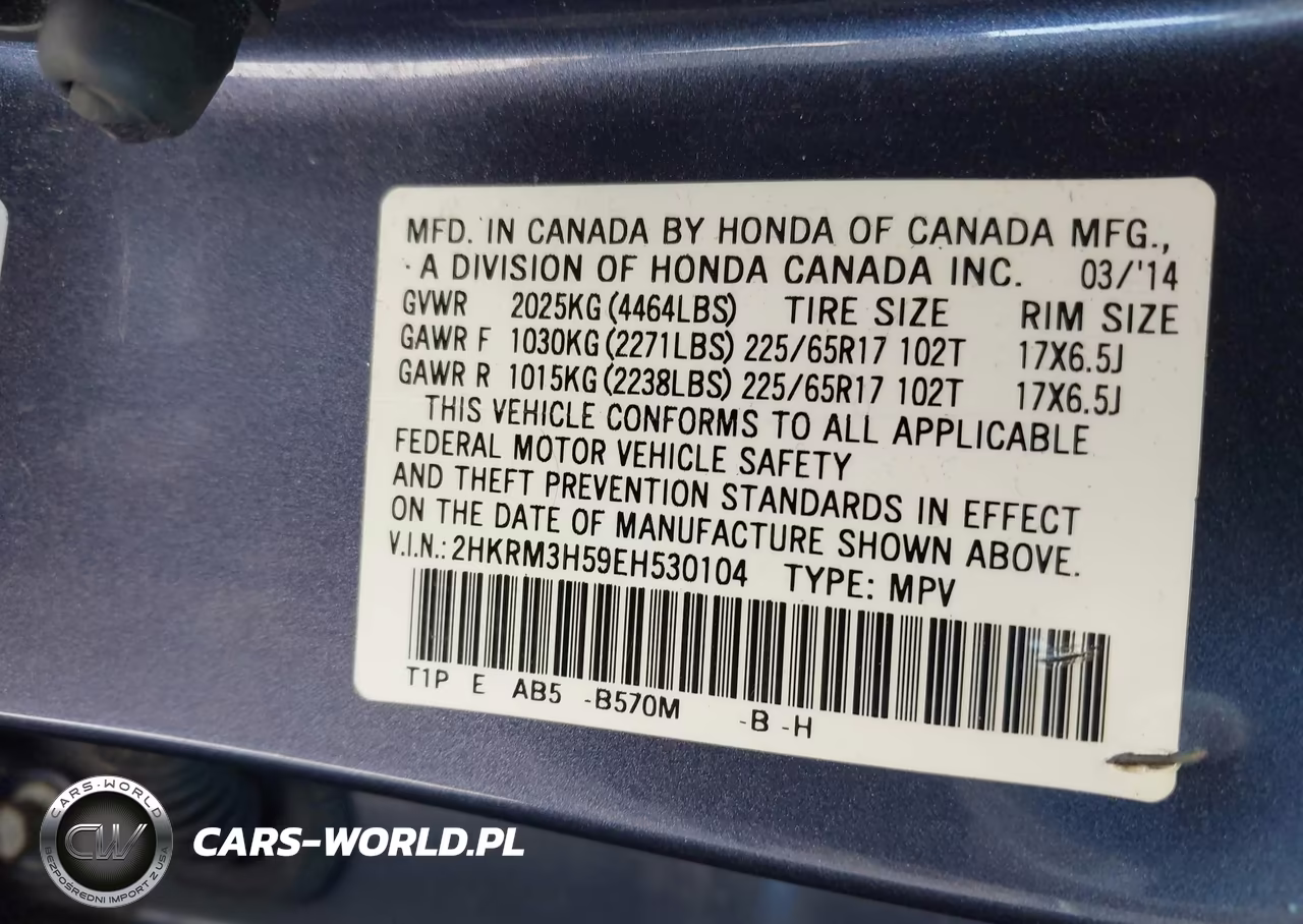 2014 Honda Cr-V Ex VIN:2HKRM3H59EH530104 - 9