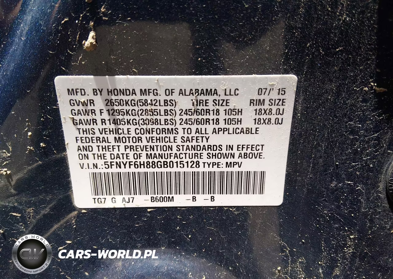 2016 Honda Pilot Ex-L VIN:5FNYF6H88GB015128 - 9