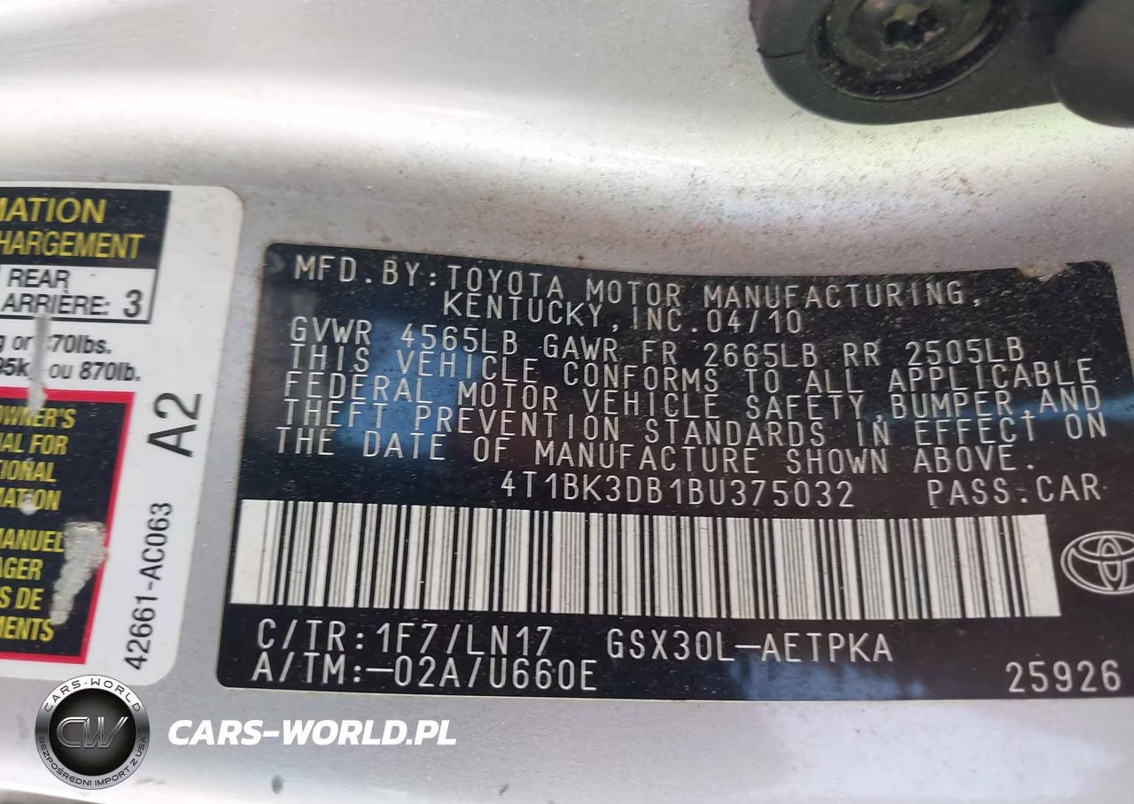 2011 Toyota Avalon Limited VIN:4T1BK3DB1BU375032 - 9