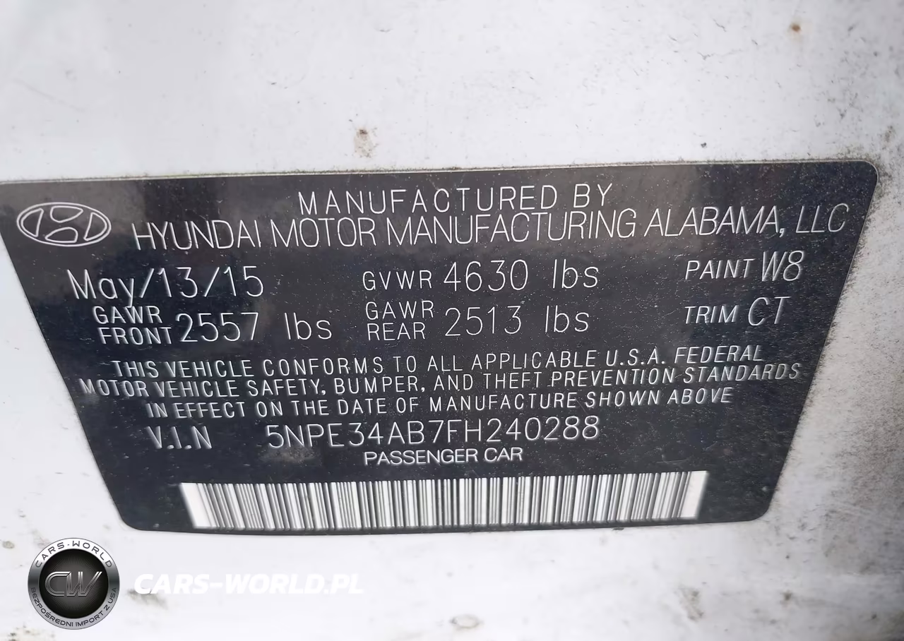 2015 Hyundai Sonata Limited 2.0T VIN:5NPE34AB7FH240288 - 9