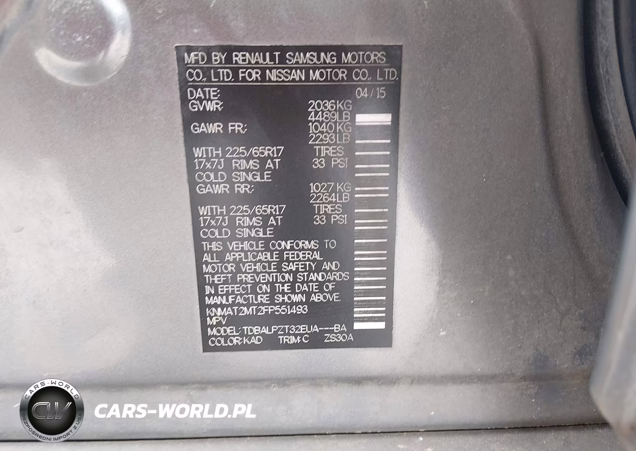 2015 Nissan Rogue S VIN:KNMAT2MT2FP551493 - 9