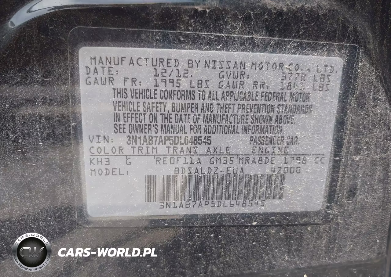 2013 Nissan Sentra Sv VIN:3N1AB7AP5DL648545 - 9