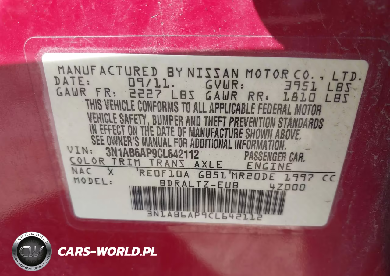 2012 Nissan Sentra 2.0 S VIN:3N1AB6AP9CL642112 - 9
