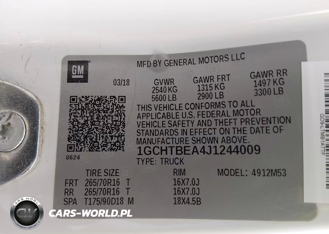 2018 Chevrolet Colorado Wt VIN:1GCHTBEA4J1244009 - 9