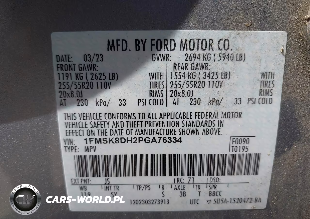 2023 Ford Explorer Xlt VIN:1FMSK8DH2PGA76334 - 9
