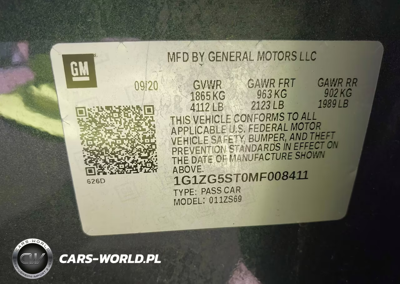2021 Chevrolet Malibu Fwd Rs VIN:1G1ZG5ST0MF008411 - 9