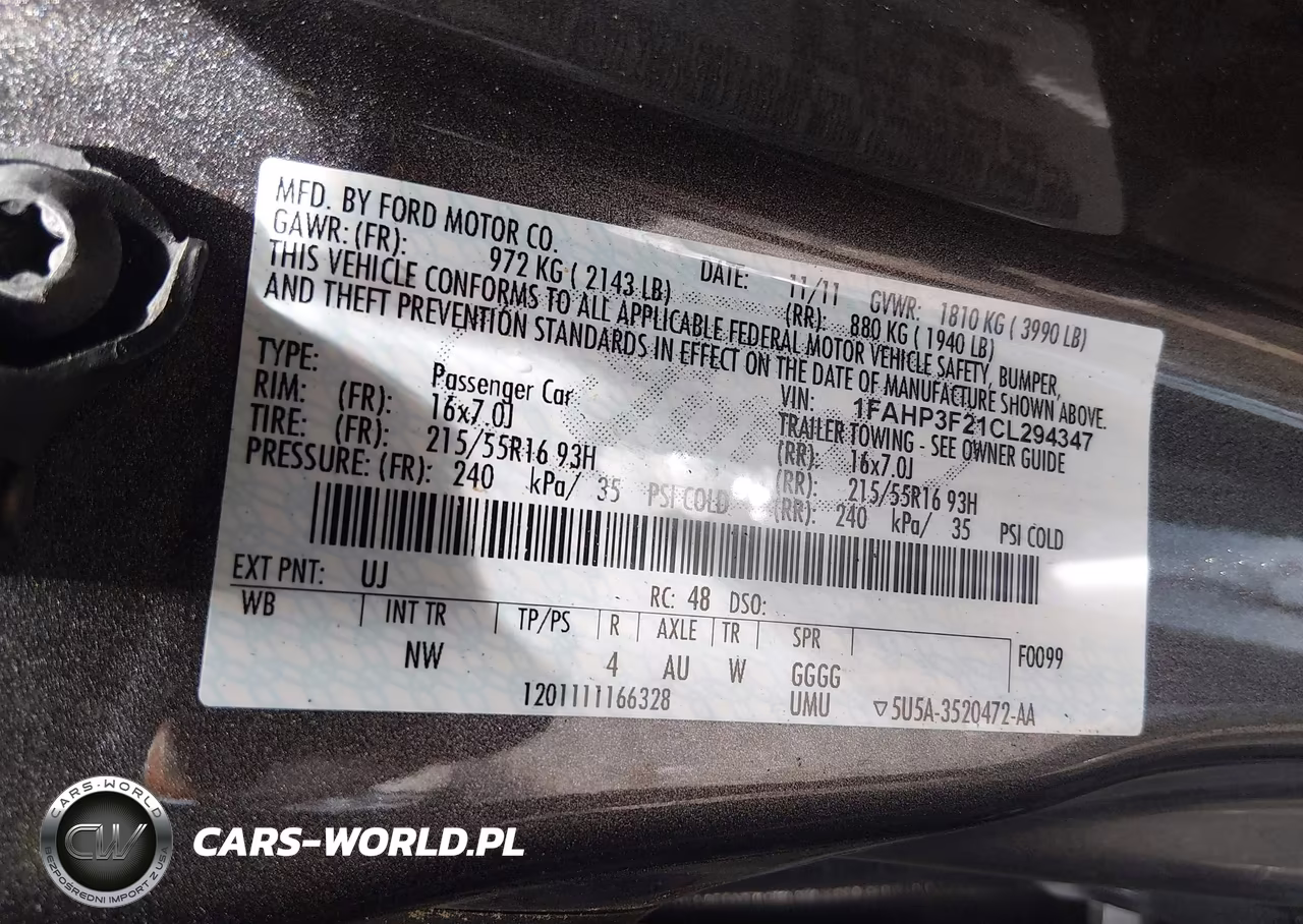 2012 Ford Focus Se VIN:1FAHP3F21CL294347 - 9