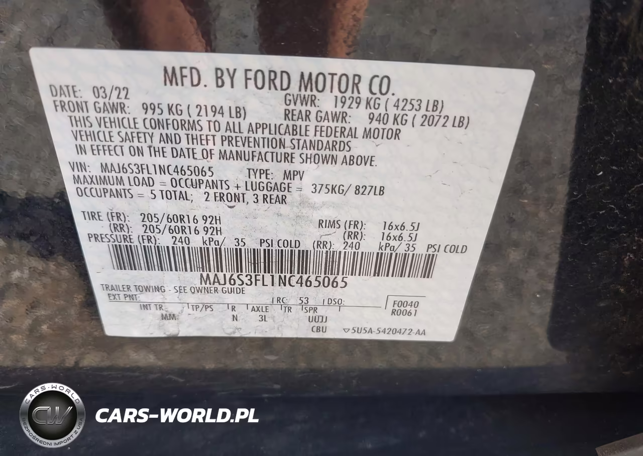 2022 Ford Ecosport S VIN:MAJ6S3FL1NC465065 - 9