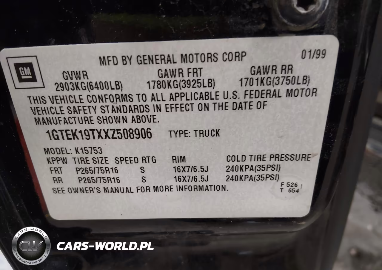 1999 GMC Sierra 1500 Sle VIN:1GTEK19TXXZ508906 - 9