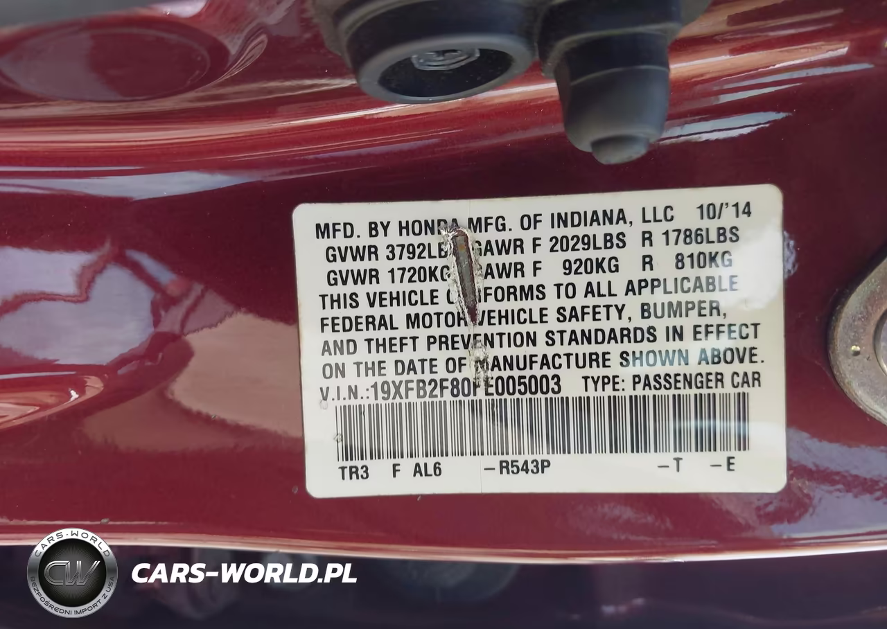 2015 Honda Civic Ex VIN:19XFB2F80FE005003 - 9
