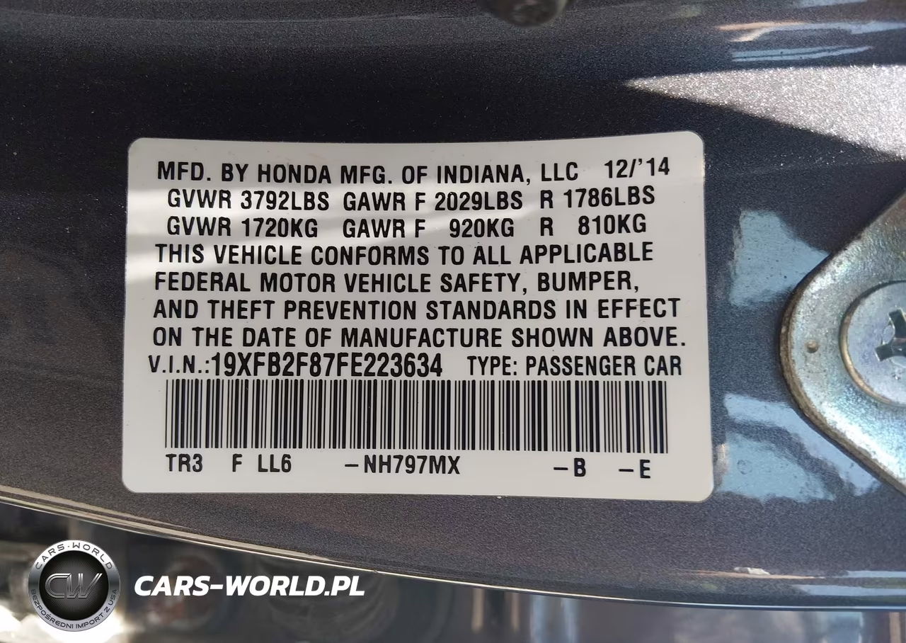 2015 Honda Civic Ex VIN:19XFB2F87FE223634 - 9