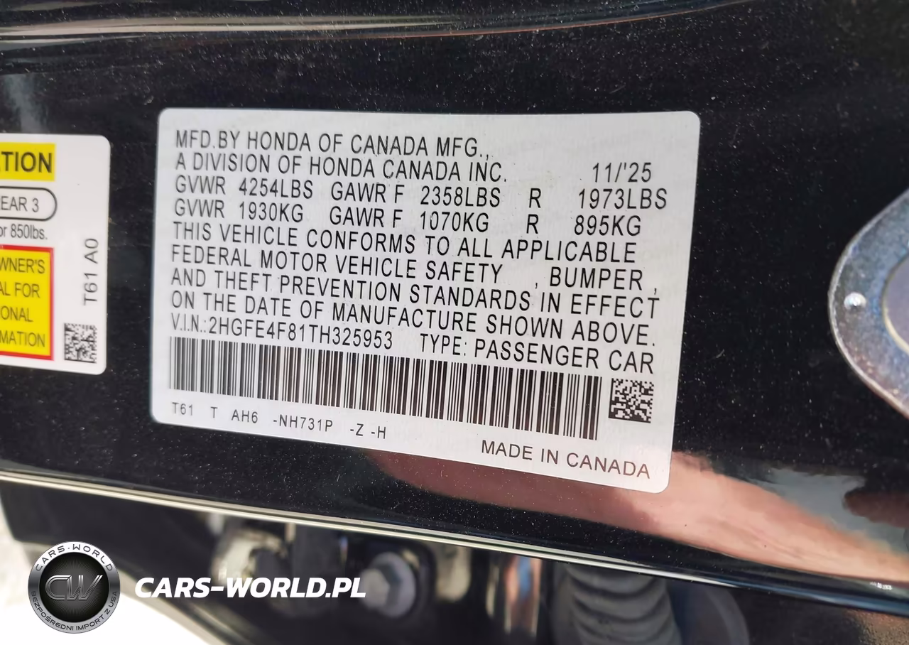 2026 Honda Civic Hybrid Sport-Sport Touring VIN:2HGFE4F81TH325953 - 9
