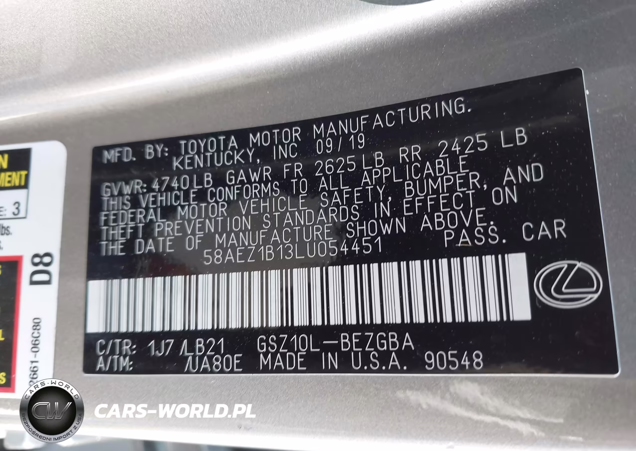 2020 Lexus Es 350 Luxury VIN:58AEZ1B13LU054451 - 9