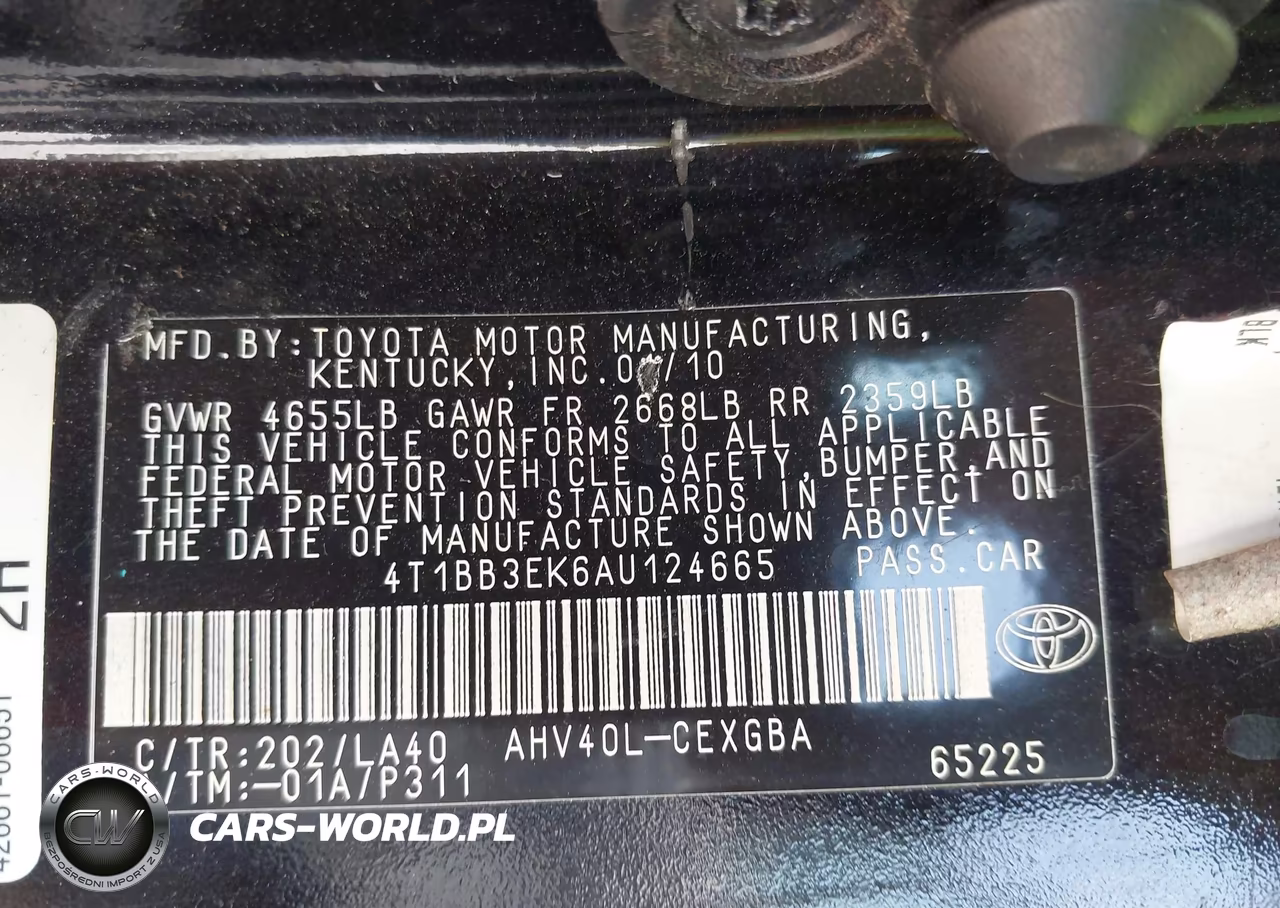2010 Toyota Camry Hybrid VIN:4T1BB3EK6AU124665 - 9